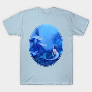 Ultramarine Mermaid & Dolphins T-Shirt